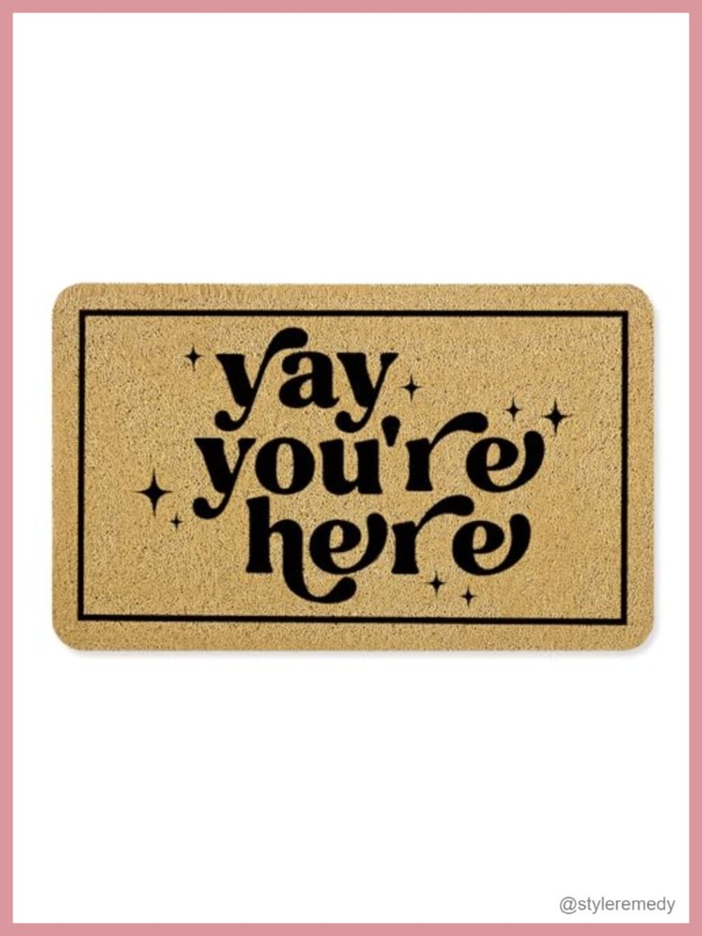 Funny Welcome Doormat Yay You're Here Non-Slip Indoor Outdoor 17x30